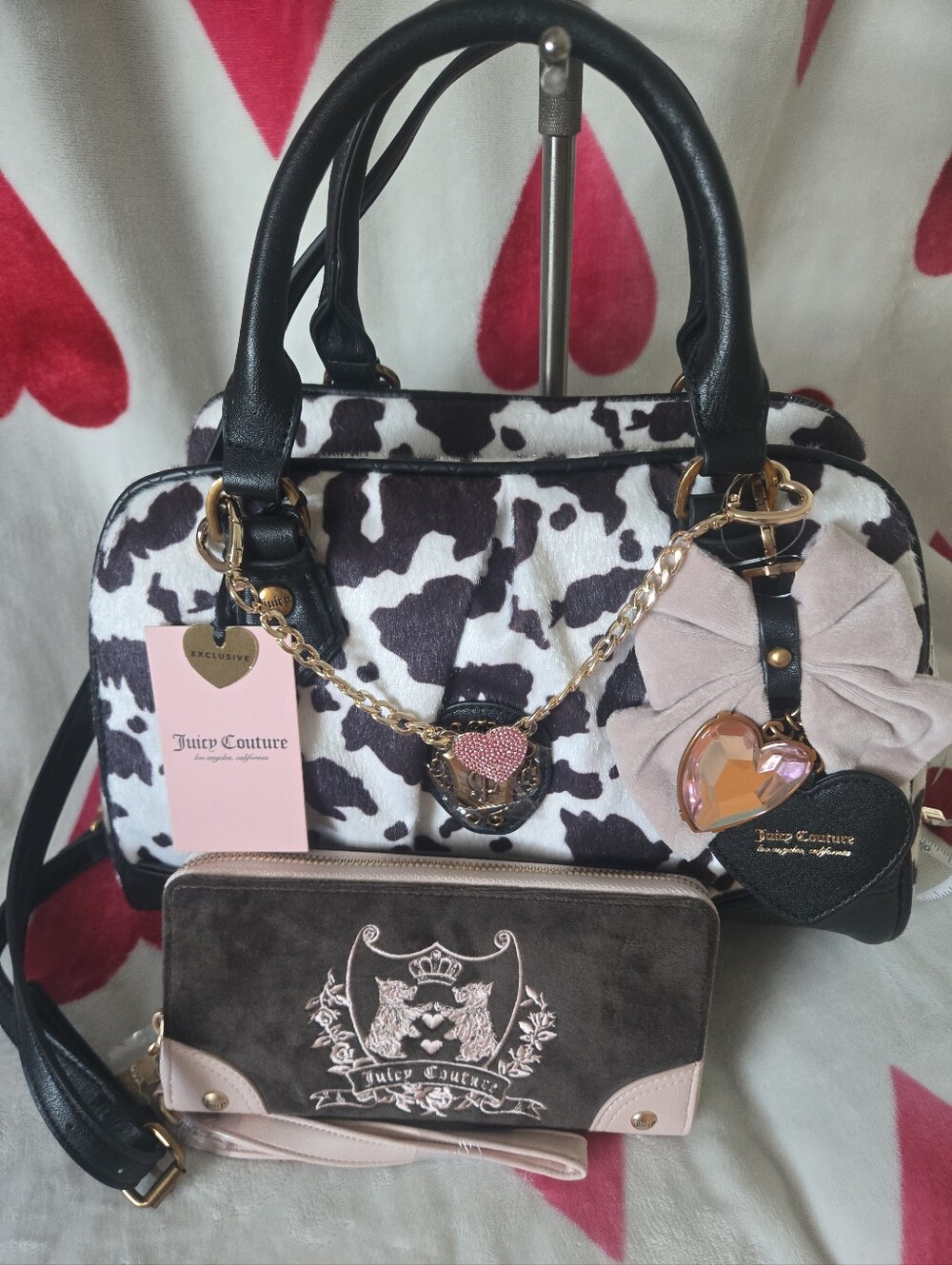 JUICY COUTURE Romancw Cow Satchel & Wallet